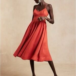 Banana Republic Vibrant Coral Midi Dress